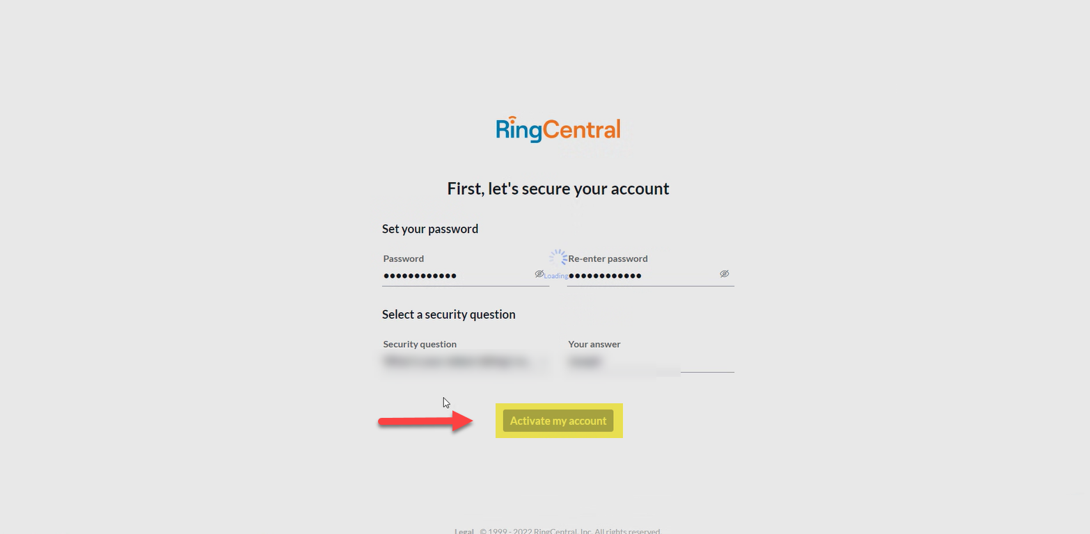 Resetting your RingCentral password